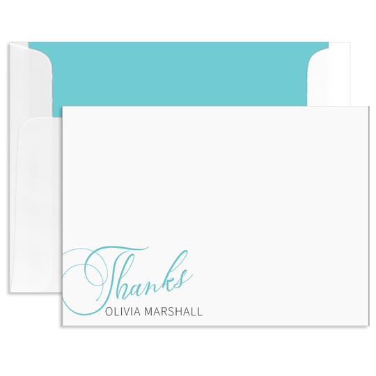 Thanks Flat Thank You Note Cards